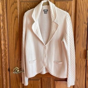 Neiman Marcus cashmere cardigan cream colored sz M